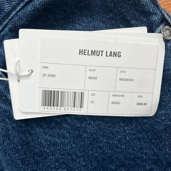 NWT HELMUT LANG zip indigo jeans size 25 - Picture 3 of 7